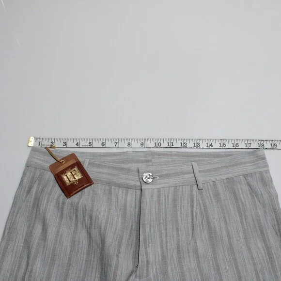 Italo Ferretti NWT Chino / Bermuda Shorts Size L in Blue & Gray Cotton & Linen